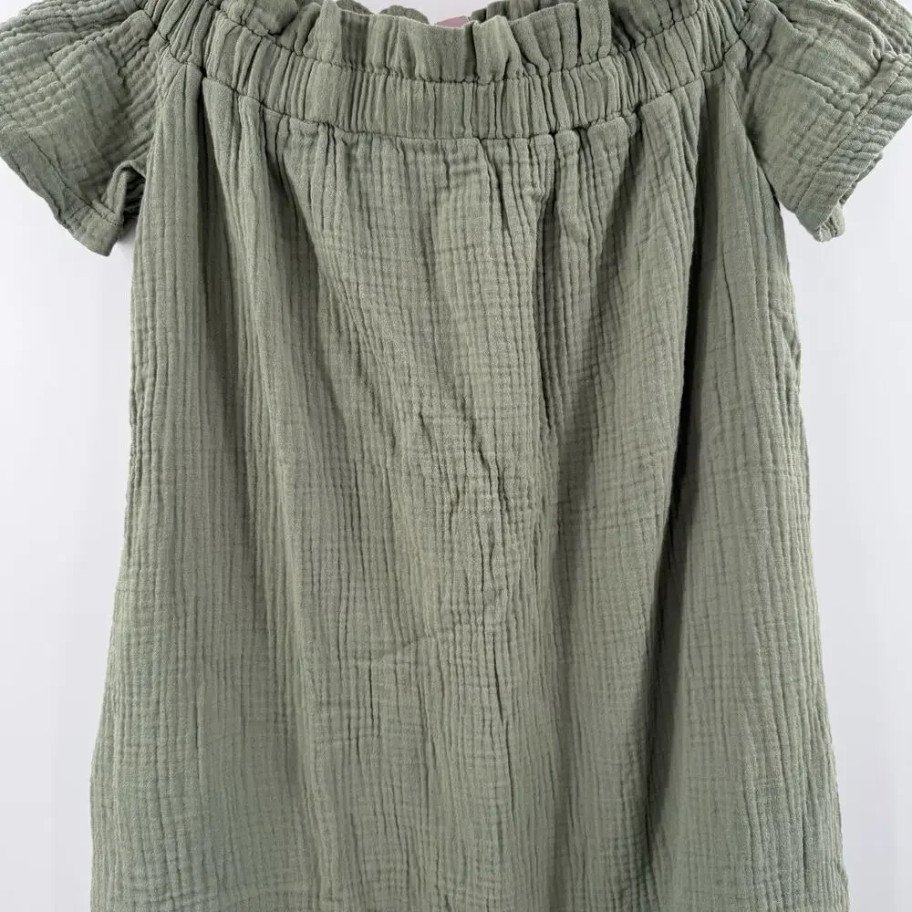 Amadi Dress Women’s Extra Small NEW Anthropologie Nola Off Shoulder Green NWOT - Picture 9 of 16